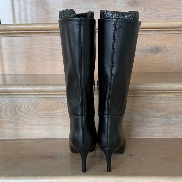 Inez Black Leather Heeled Boots NWT 7.5 - Picture 4 of 9